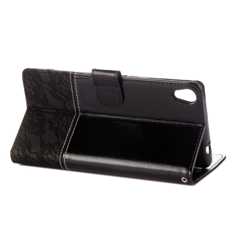 For Sony Xperia XA1 Ultra Lace Stitching Leather Case with Card Slots & Holder & Wallet
