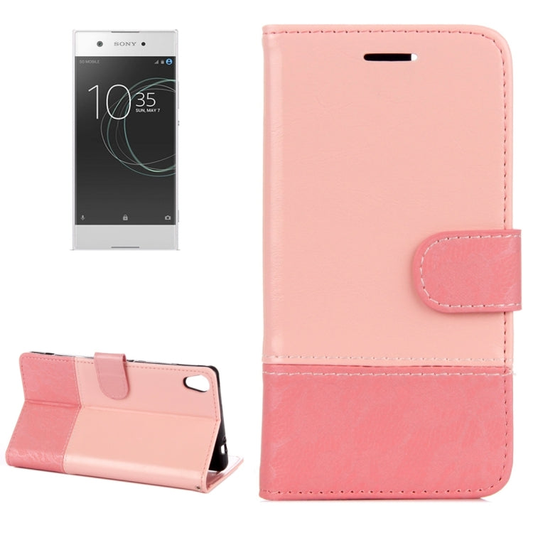 For Sony Xperia XA1 Ultra Lace Stitching Leather Case with Card Slots & Holder & Wallet