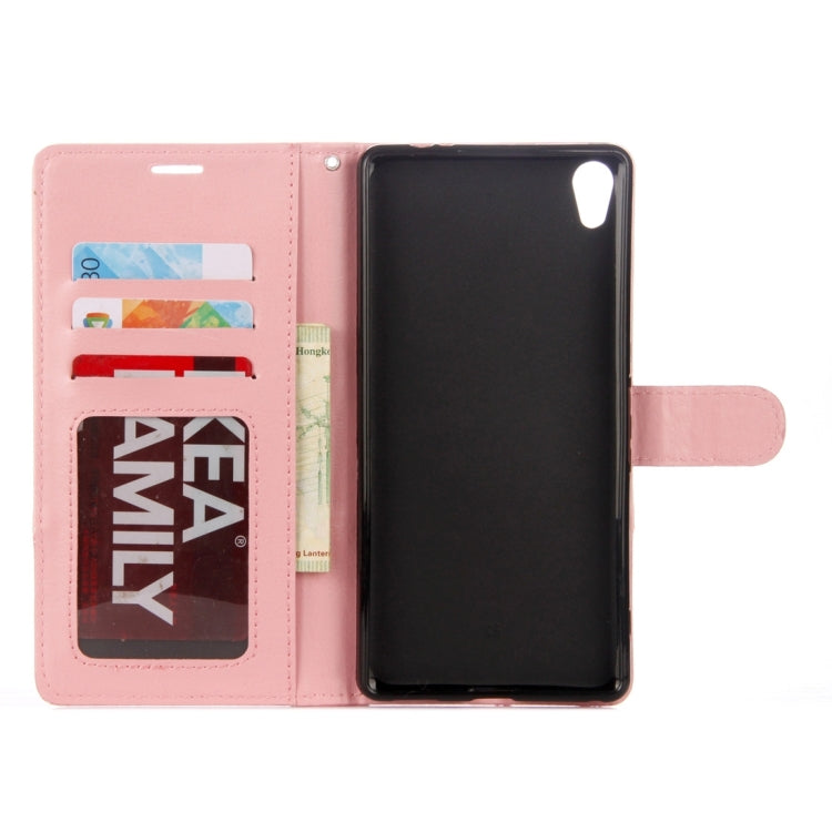 For Sony Xperia XA1 Ultra Lace Stitching Leather Case with Card Slots & Holder & Wallet