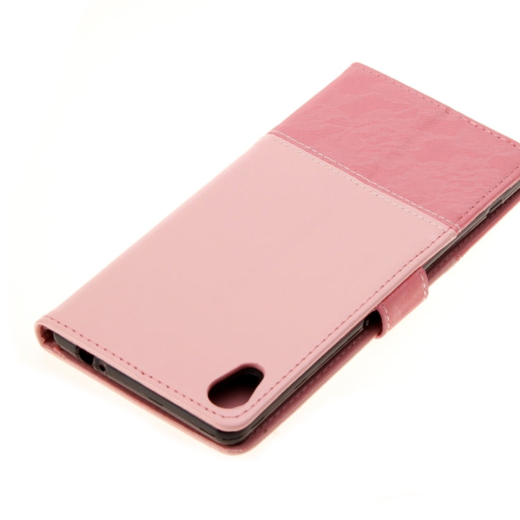 For Sony Xperia XA1 Ultra Lace Stitching Leather Case with Card Slots & Holder & Wallet