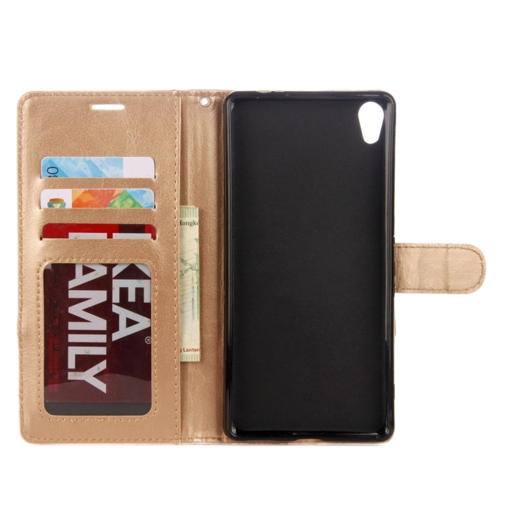 For Sony Xperia XA1 Ultra Lace Stitching Leather Case with Card Slots & Holder & Wallet