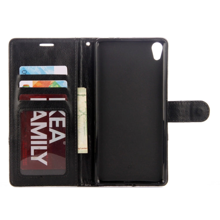 For Sony Xperia XA1 Ultra Lace Stitching Leather Case with Card Slots & Holder & Wallet