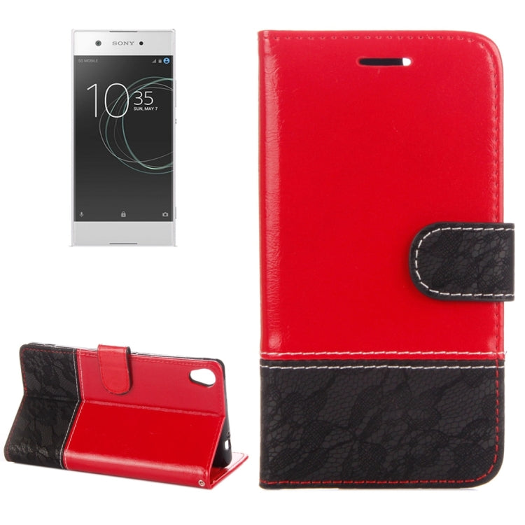 For Sony Xperia XA1 Ultra Lace Stitching Leather Case with Card Slots & Holder & Wallet