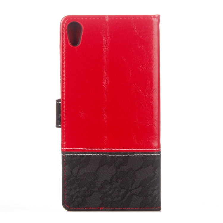 For Sony Xperia XA1 Ultra Lace Stitching Leather Case with Card Slots & Holder & Wallet