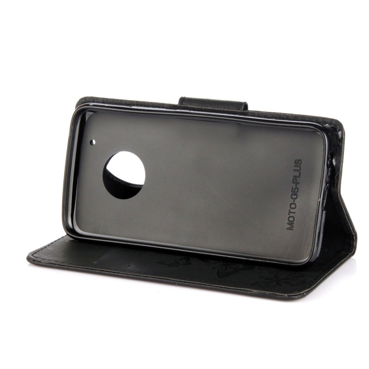 For Motorola Moto G5 Plus Pressed Flowers Butterfly Pattern Horizontal Flip Leather Case with Holder & Card Slots & Wallet