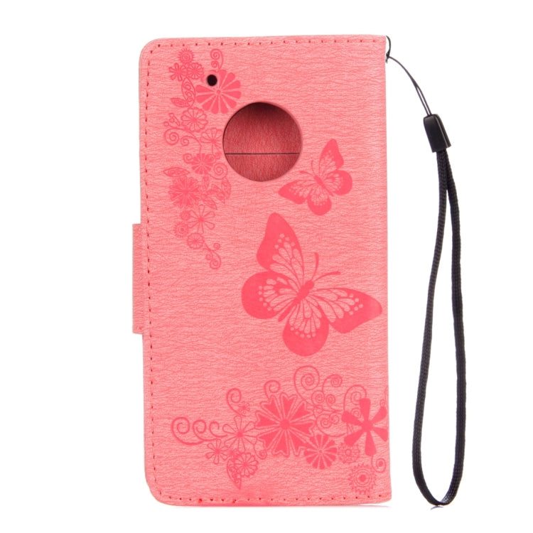 For Motorola Moto G5 Plus Pressed Flowers Butterfly Pattern Horizontal Flip Leather Case with Holder & Card Slots & Wallet
