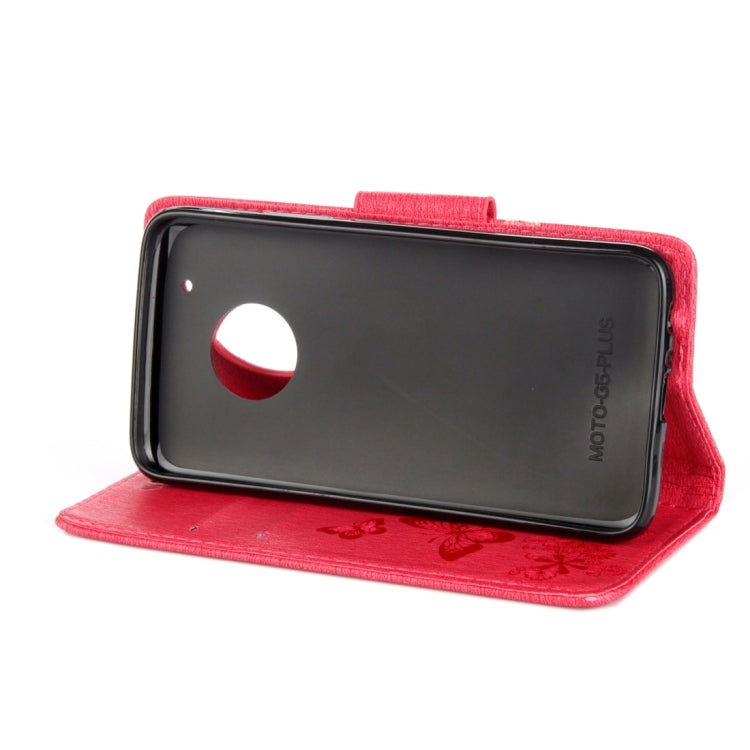 For Motorola Moto G5 Plus Pressed Flowers Butterfly Pattern Horizontal Flip Leather Case with Holder & Card Slots & Wallet