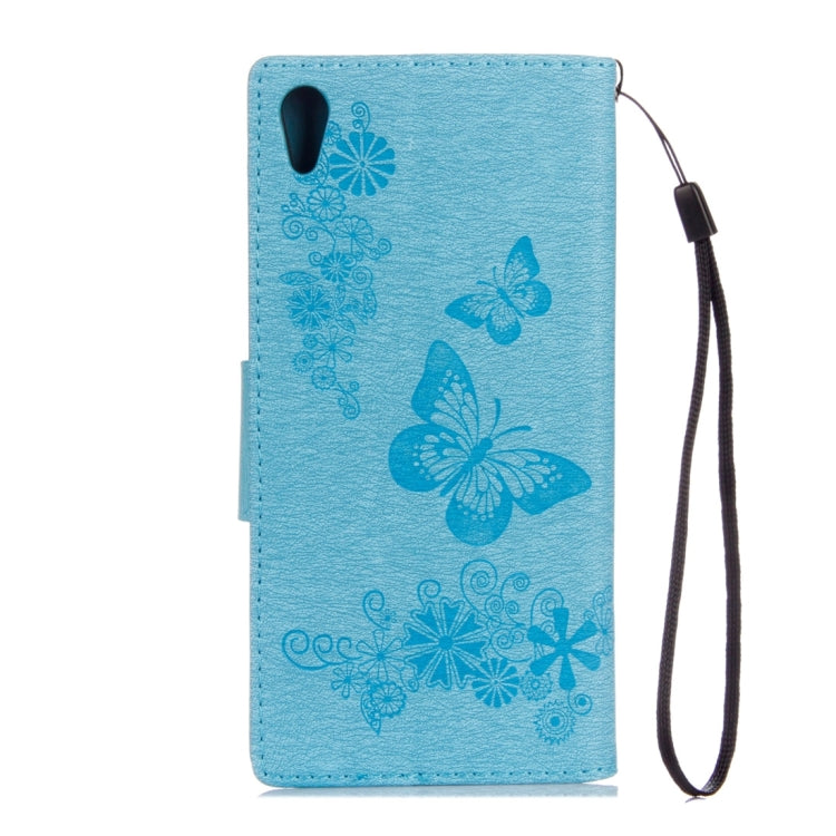 For Sony Xperia XA1 Pressed Flowers Butterfly Pattern Horizontal Flip Leather Case with Holder & Card Slots & Wallet