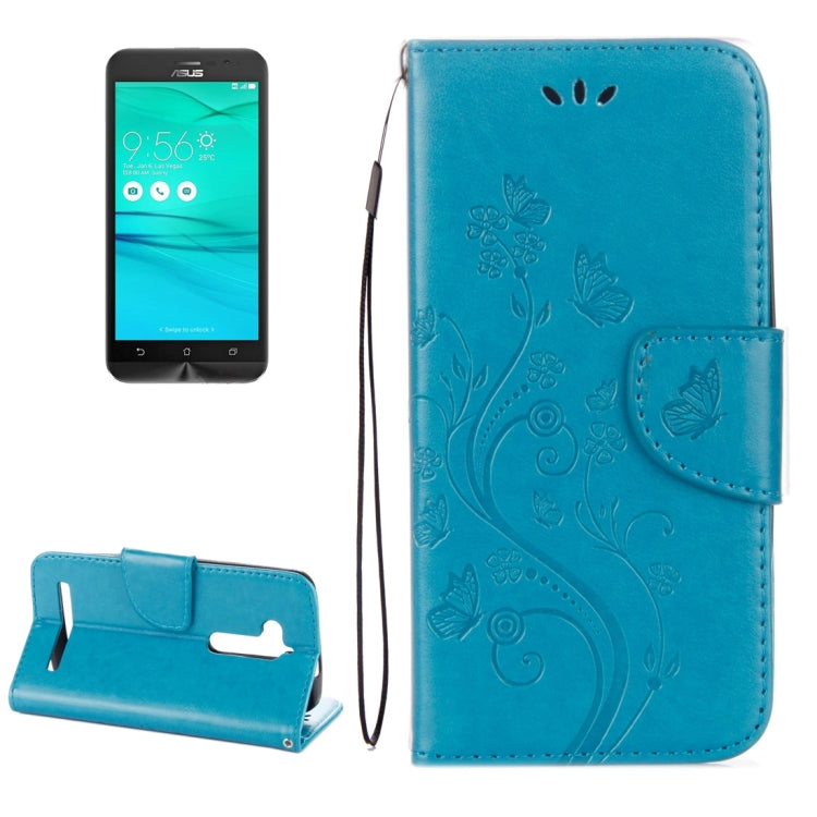 For ASUS Zenfone Go ZB500KL Pressed Flowers Pattern Horizontal Flip Leather Case with Holder & Card Slots & Wallet