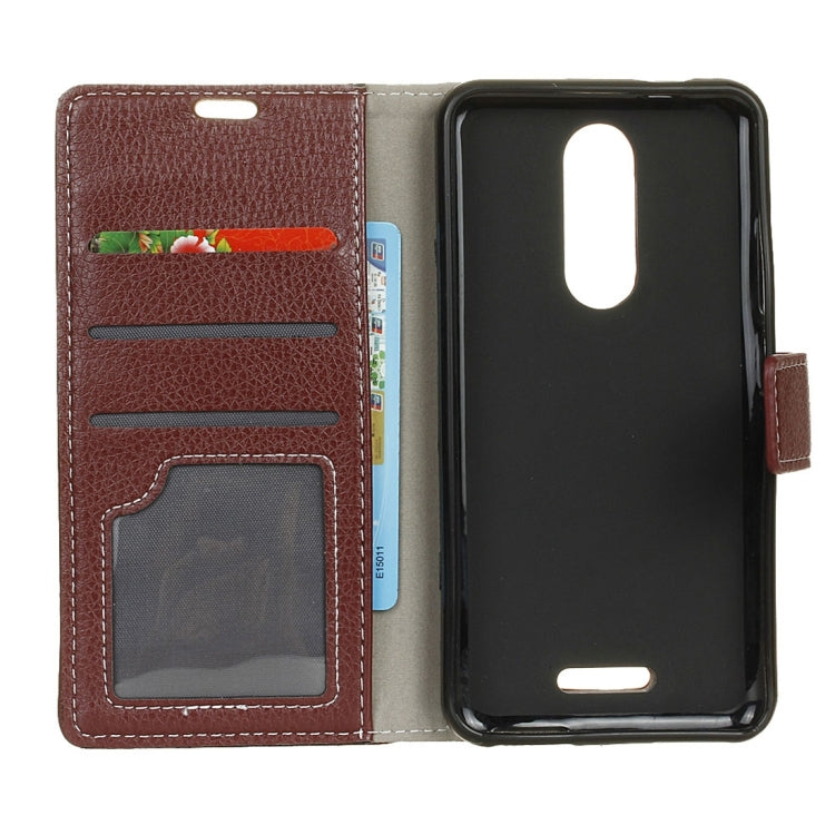 For Alcatel A3 XL Litchi Texture Horizontal Flip Leather Case with Holder & Card Slots & Wallet