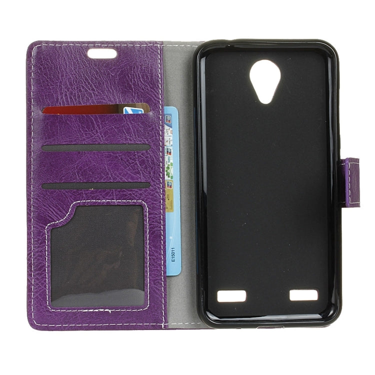 For ZTE Blade A520 Retro Crazy Horse Texture Horizontal Flip Leather Case with Holder & Card Slots