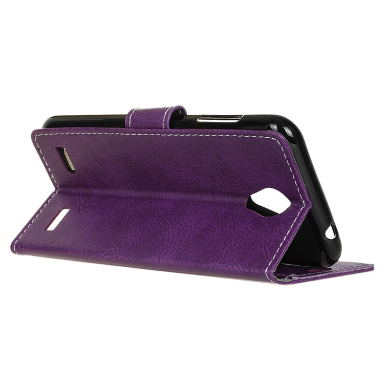 For ZTE Blade A520 Retro Crazy Horse Texture Horizontal Flip Leather Case with Holder & Card Slots