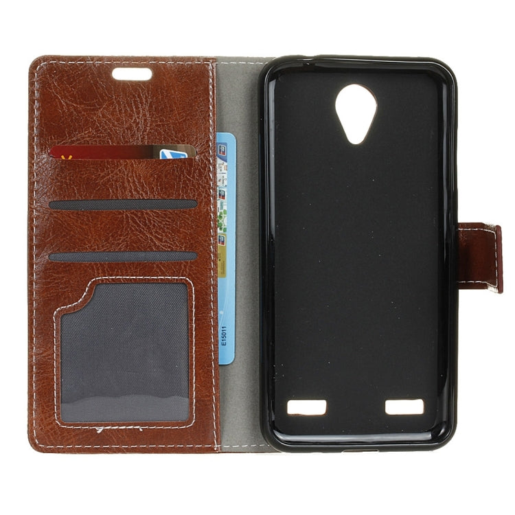 For ZTE Blade A520 Retro Crazy Horse Texture Horizontal Flip Leather Case with Holder & Card Slots