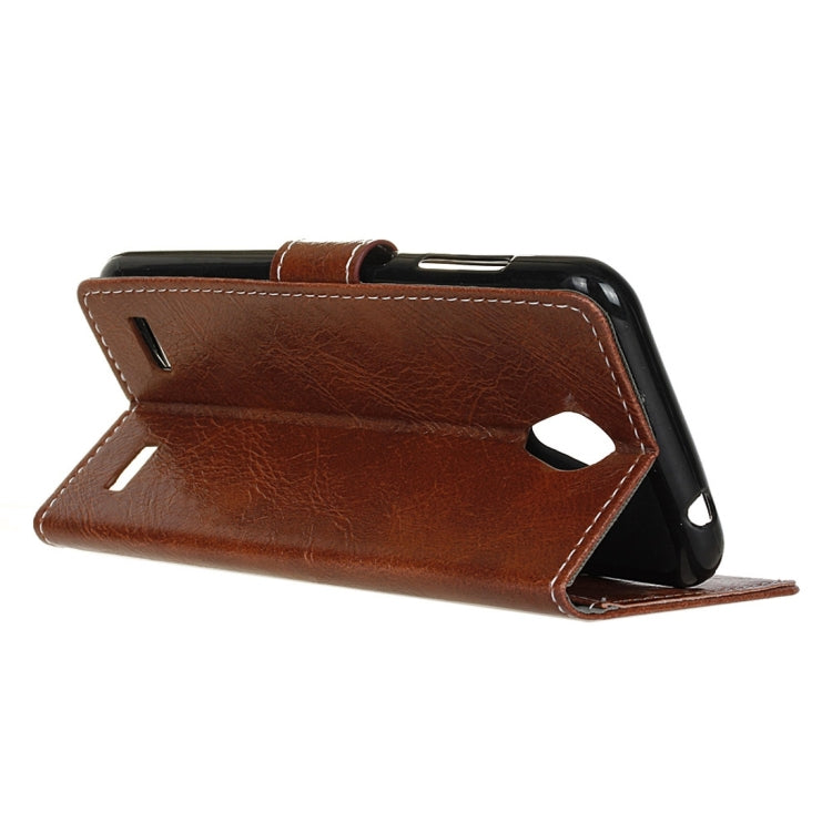 For ZTE Blade A520 Retro Crazy Horse Texture Horizontal Flip Leather Case with Holder & Card Slots