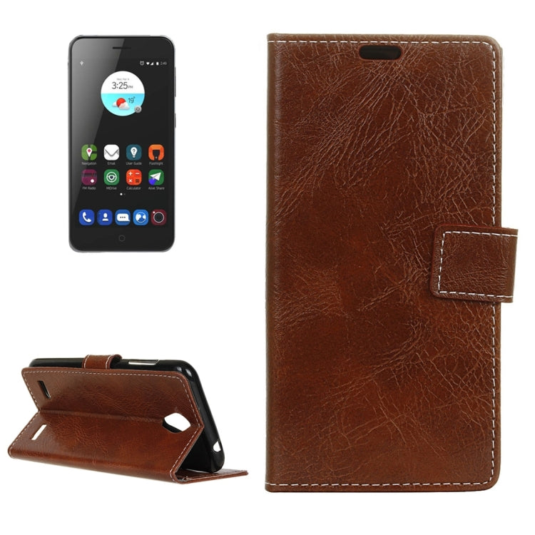 For ZTE Blade A520 Retro Crazy Horse Texture Horizontal Flip Leather Case with Holder & Card Slots