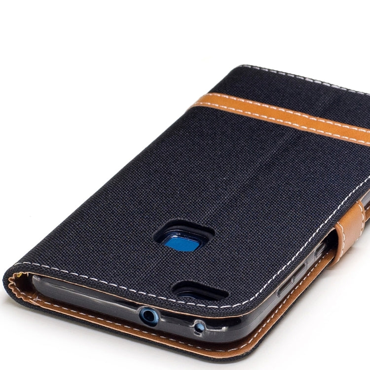 For Huawei P10 Lite Denim Texture Leather Case with Holder & Card Slots & Wallet & Lanyard