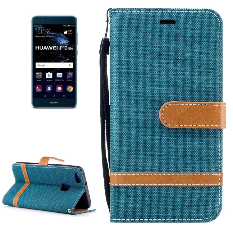 For Huawei P10 Lite Denim Texture Leather Case with Holder & Card Slots & Wallet & Lanyard