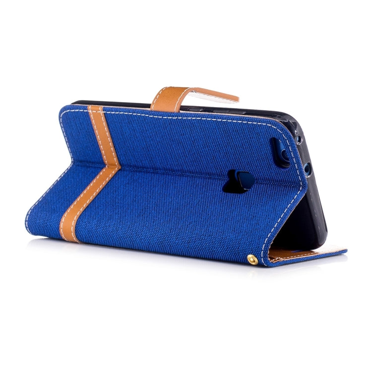 For Huawei P10 Lite Denim Texture Leather Case with Holder & Card Slots & Wallet & Lanyard