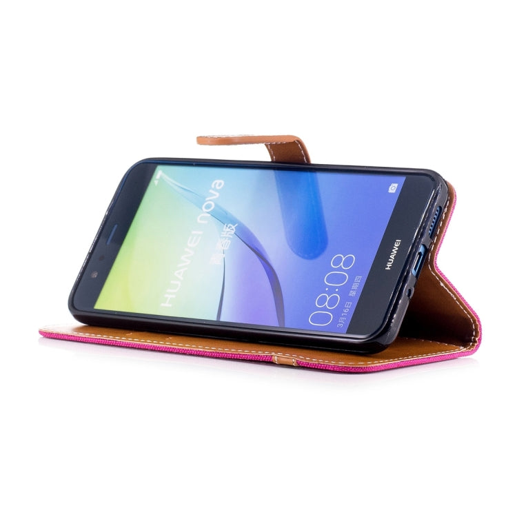 For Huawei P10 Lite Denim Texture Leather Case with Holder & Card Slots & Wallet & Lanyard