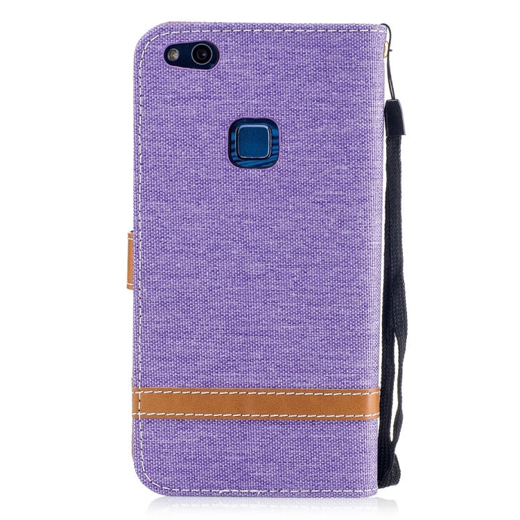 For Huawei P10 Lite Denim Texture Leather Case with Holder & Card Slots & Wallet & Lanyard