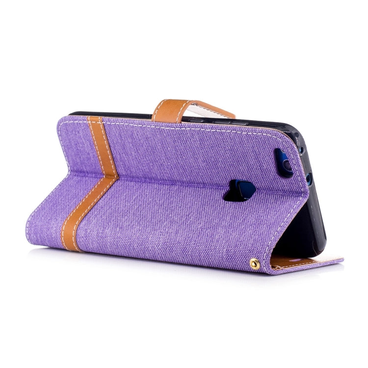 For Huawei P10 Lite Denim Texture Leather Case with Holder & Card Slots & Wallet & Lanyard