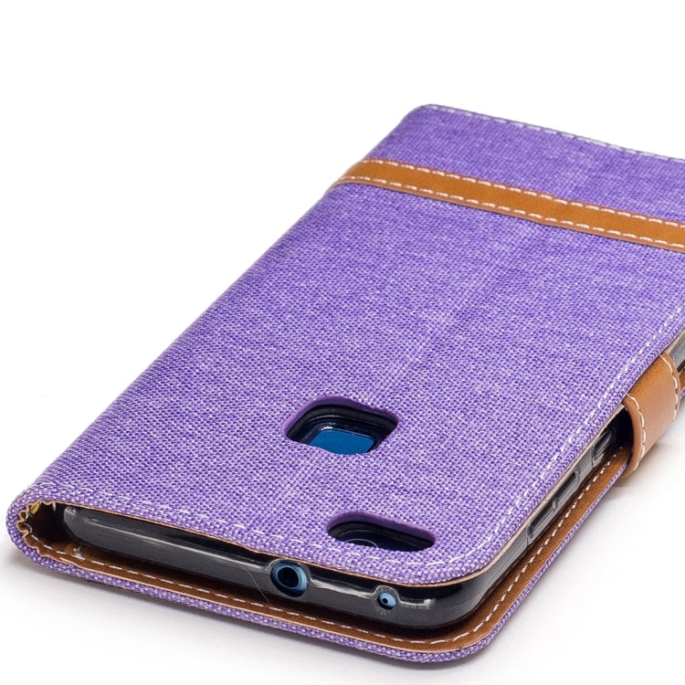 For Huawei P10 Lite Denim Texture Leather Case with Holder & Card Slots & Wallet & Lanyard