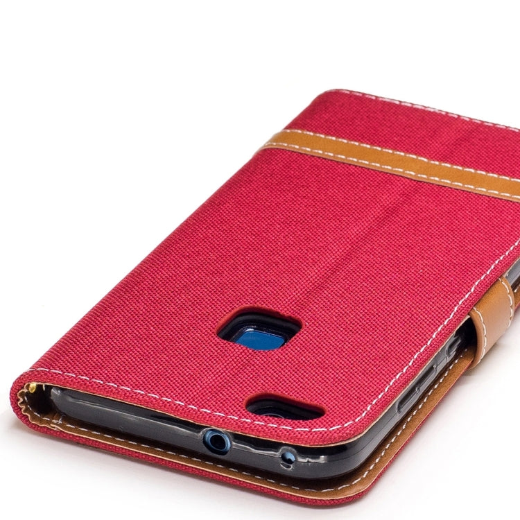 For Huawei P10 Lite Denim Texture Leather Case with Holder & Card Slots & Wallet & Lanyard