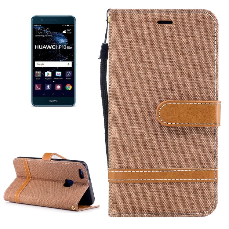 For Huawei P10 Lite Denim Texture Leather Case with Holder & Card Slots & Wallet & Lanyard