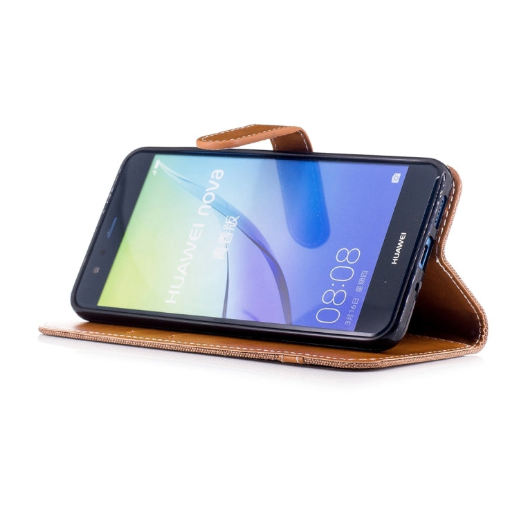 For Huawei P10 Lite Denim Texture Leather Case with Holder & Card Slots & Wallet & Lanyard
