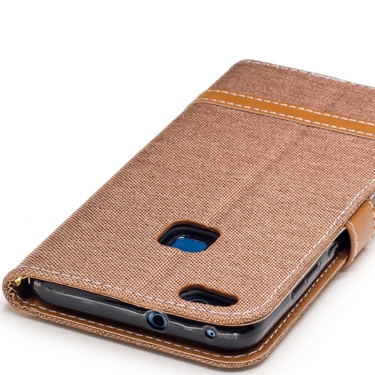 For Huawei P10 Lite Denim Texture Leather Case with Holder & Card Slots & Wallet & Lanyard