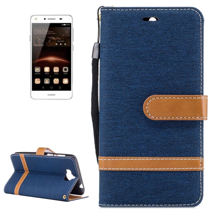 For Huawei Y5 (2017) Denim Texture Leather Case with Holder & Card Slots & Wallet & Lanyard