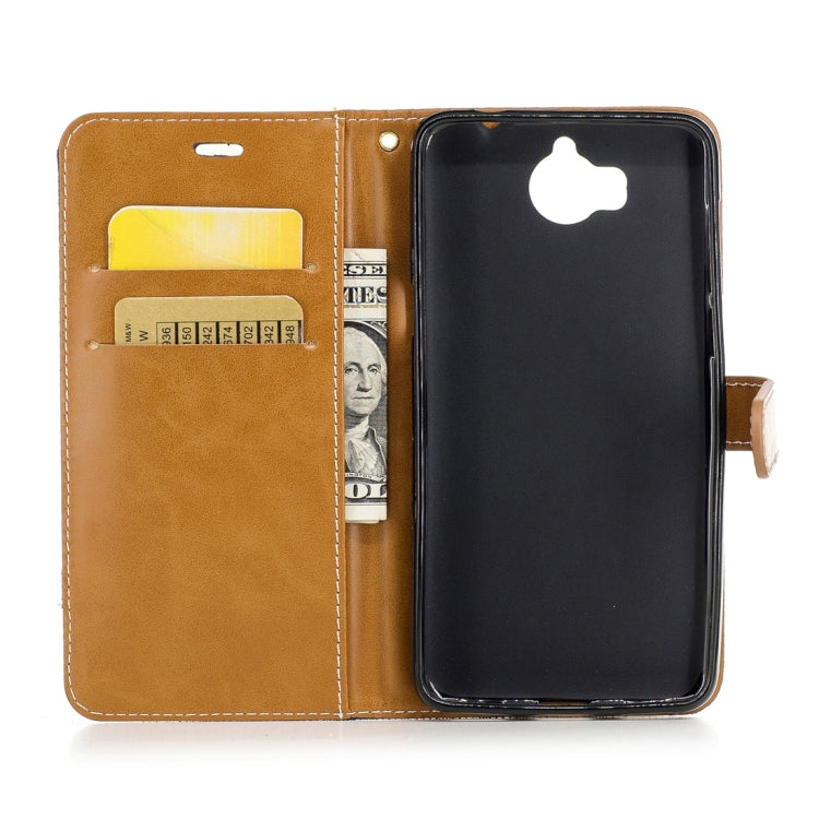 For Huawei Y5 (2017) Denim Texture Leather Case with Holder & Card Slots & Wallet & Lanyard