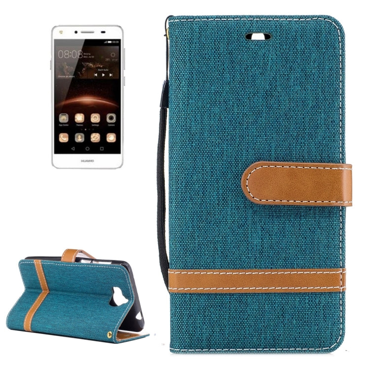 For Huawei Y5 (2017) Denim Texture Leather Case with Holder & Card Slots & Wallet & Lanyard