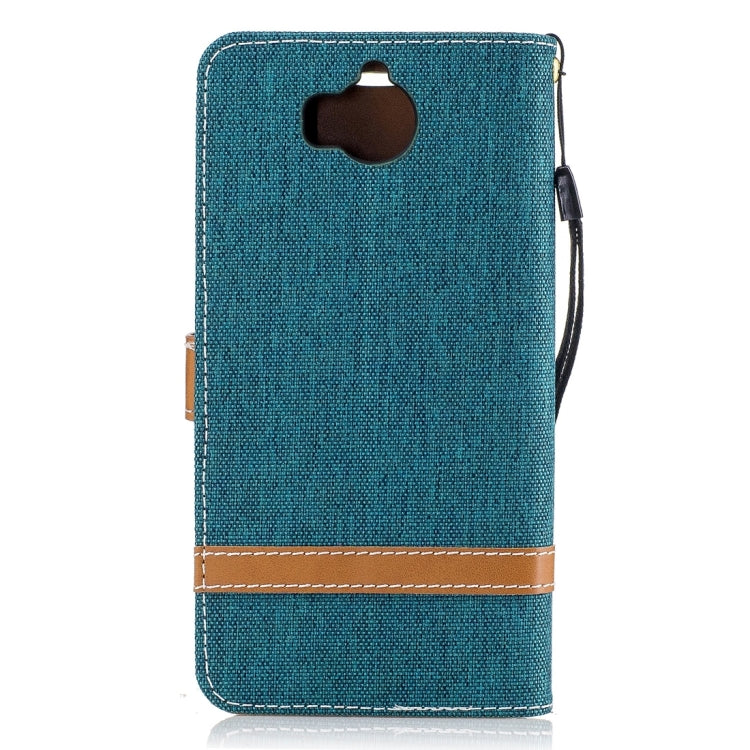 For Huawei Y5 (2017) Denim Texture Leather Case with Holder & Card Slots & Wallet & Lanyard
