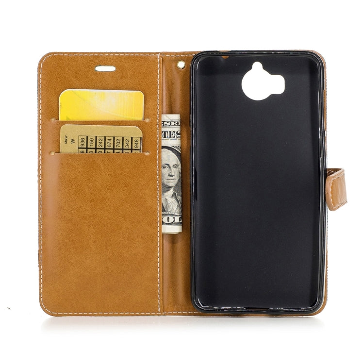 For Huawei Y5 (2017) Denim Texture Leather Case with Holder & Card Slots & Wallet & Lanyard