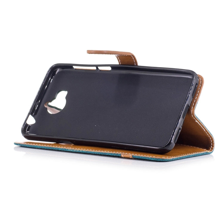 For Huawei Y5 (2017) Denim Texture Leather Case with Holder & Card Slots & Wallet & Lanyard