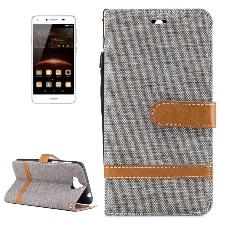For Huawei Y5 (2017) Denim Texture Leather Case with Holder & Card Slots & Wallet & Lanyard