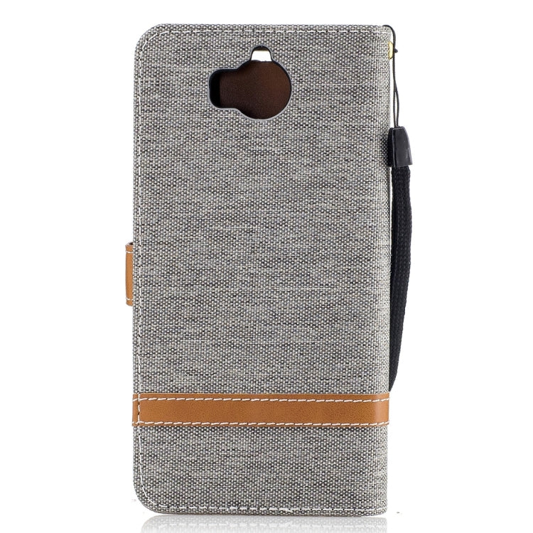 For Huawei Y5 (2017) Denim Texture Leather Case with Holder & Card Slots & Wallet & Lanyard