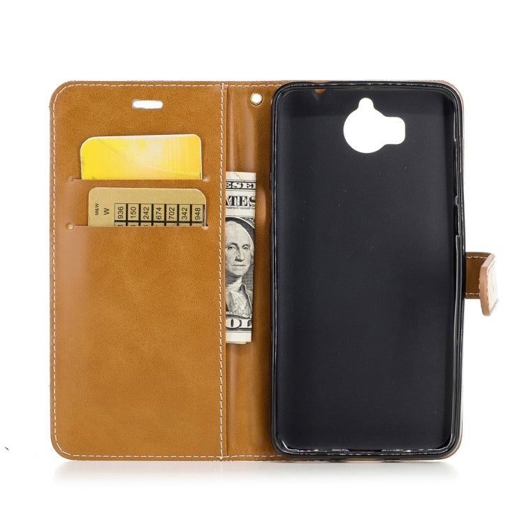 For Huawei Y5 (2017) Denim Texture Leather Case with Holder & Card Slots & Wallet & Lanyard