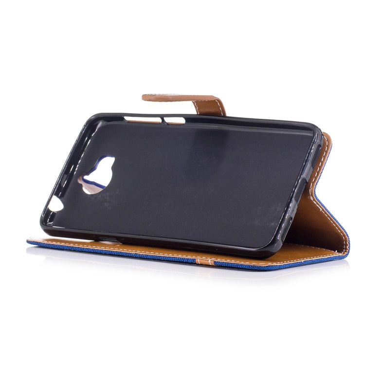 For Huawei Y5 (2017) Denim Texture Leather Case with Holder & Card Slots & Wallet & Lanyard