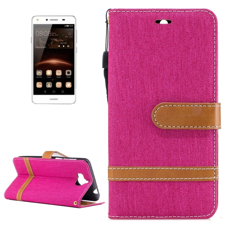 For Huawei Y5 (2017) Denim Texture Leather Case with Holder & Card Slots & Wallet & Lanyard