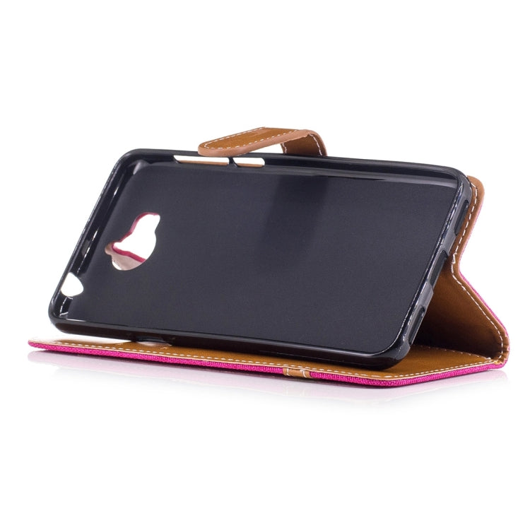 For Huawei Y5 (2017) Denim Texture Leather Case with Holder & Card Slots & Wallet & Lanyard