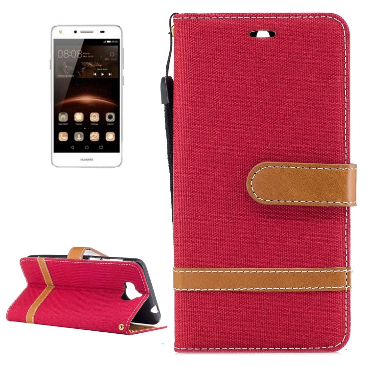 For Huawei Y5 (2017) Denim Texture Leather Case with Holder & Card Slots & Wallet & Lanyard