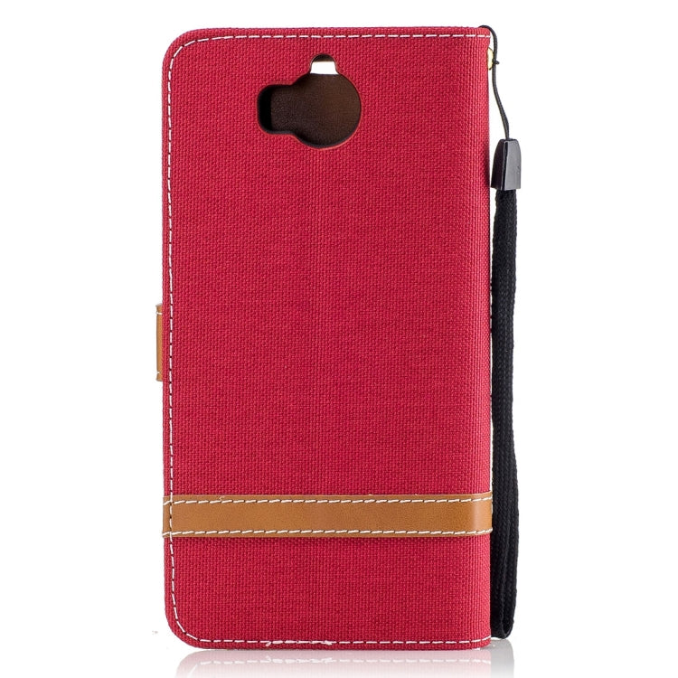 For Huawei Y5 (2017) Denim Texture Leather Case with Holder & Card Slots & Wallet & Lanyard