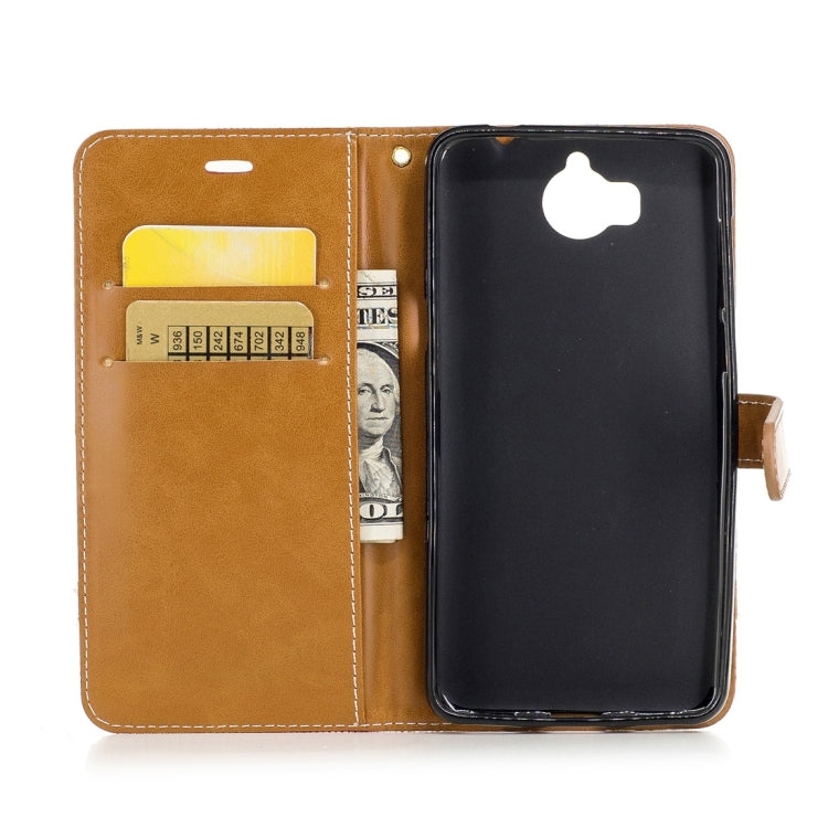 For Huawei Y5 (2017) Denim Texture Leather Case with Holder & Card Slots & Wallet & Lanyard
