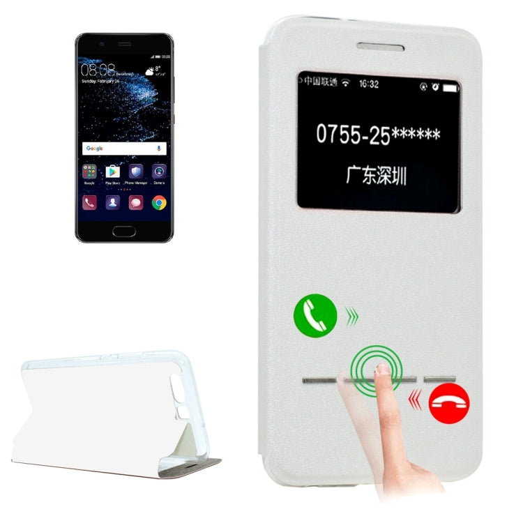 For Huawei P10 Frosted Texture Horizontal Flip Leather Case with Call Display ID & SlideUnlock Slip & Holder