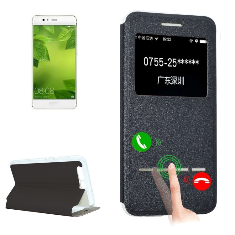 For Huawei P10 Plus Frosted Texture Horizontal Flip Leather Case with Call Display ID & SlideUnlock Slip & Holder