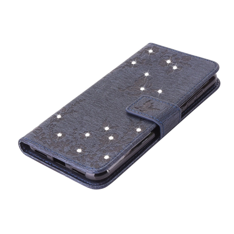 For Huawei P8 Lite (2017) Diamante Butteryfly Pressed Flowers Pattern Horizontal Flip Leather Case with Holder & Card Slots & Wallet & Lanyard