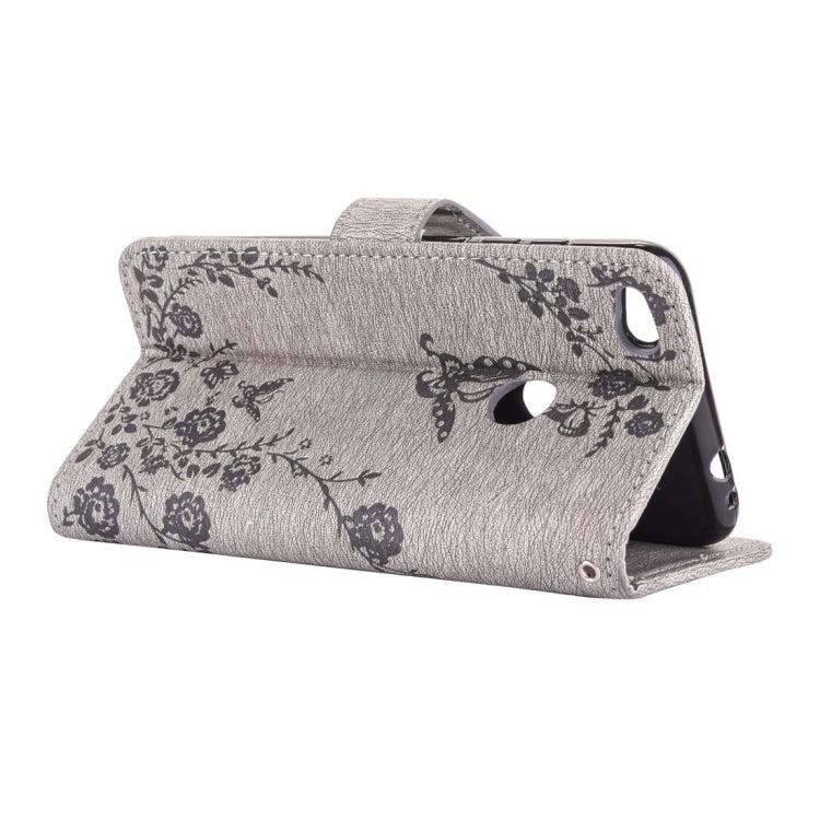 For Huawei P8 Lite (2017) Diamante Butteryfly Pressed Flowers Pattern Horizontal Flip Leather Case with Holder & Card Slots & Wallet & Lanyard