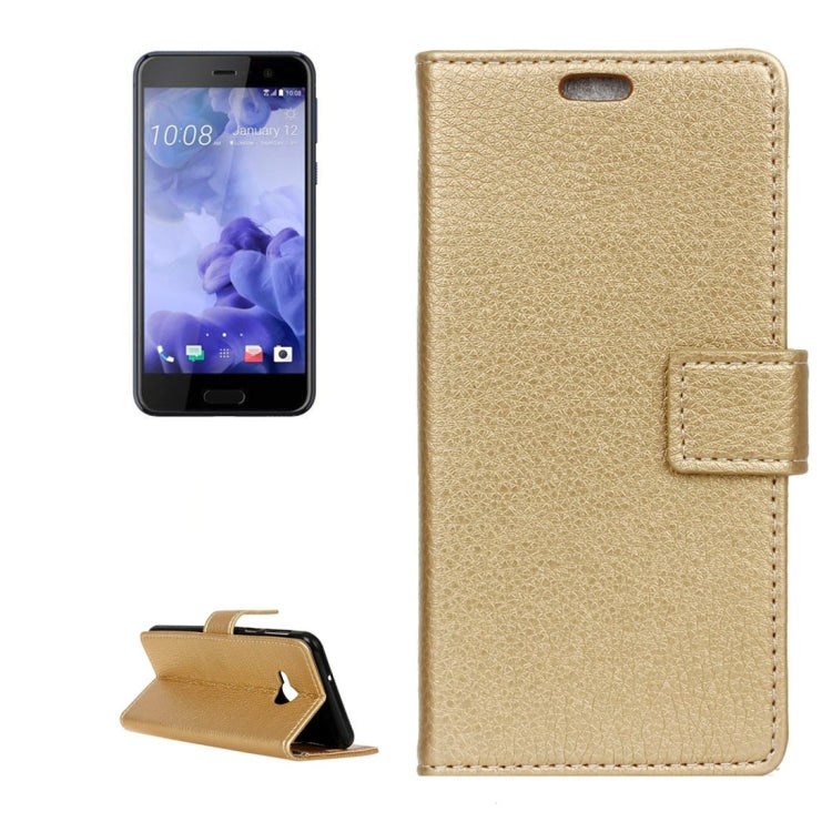 For HTC U Play Litchi Texture Horizontal Flip Leather Case with Holder & Card Slots & Wallet & Photo Frame